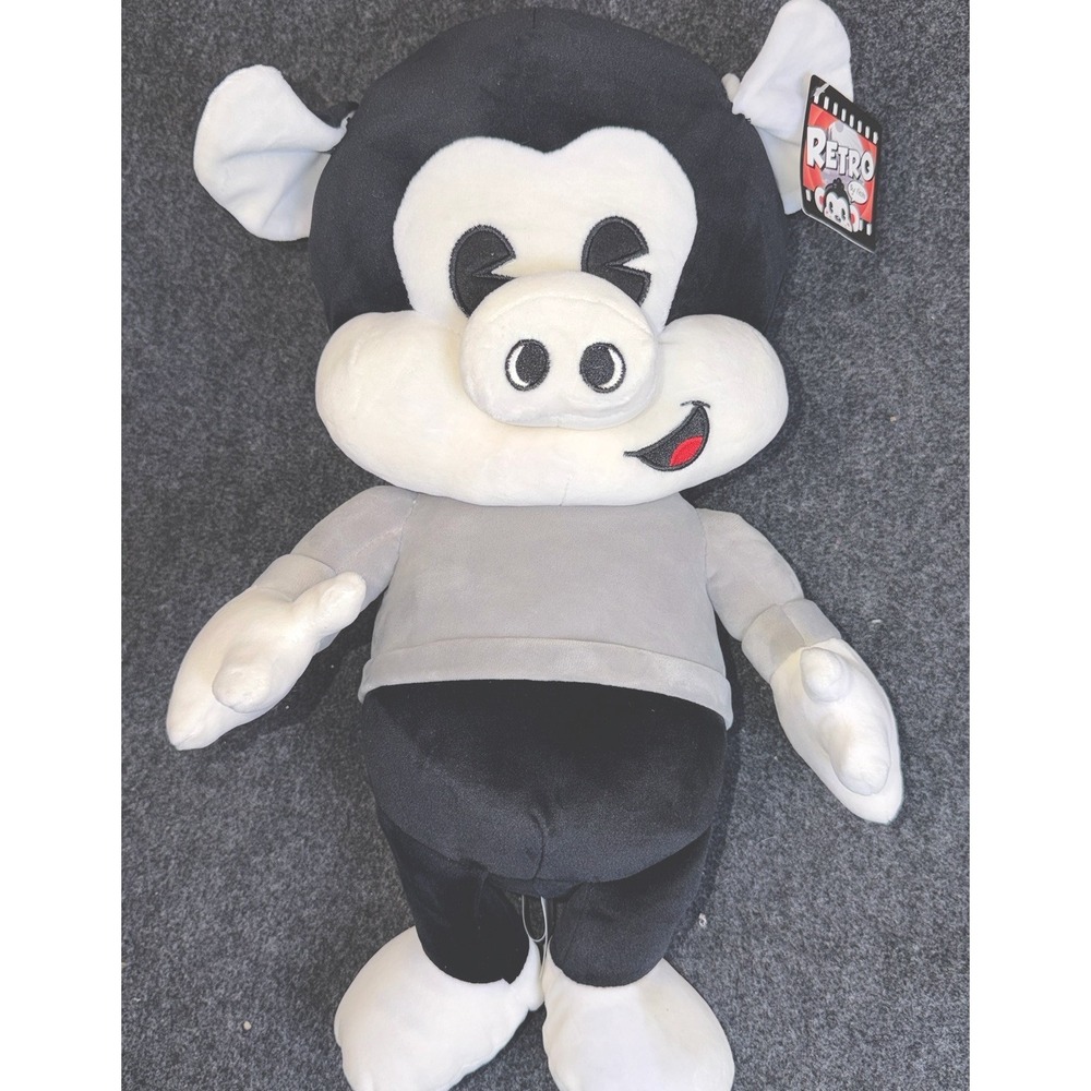 Fiesta Retro Pig Plush Black White Stuffed Animal 14" NWT 2019‎ C1921S